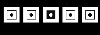Four simple square symbols for a practice task